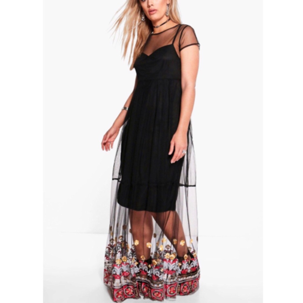 Mesh maxi dress